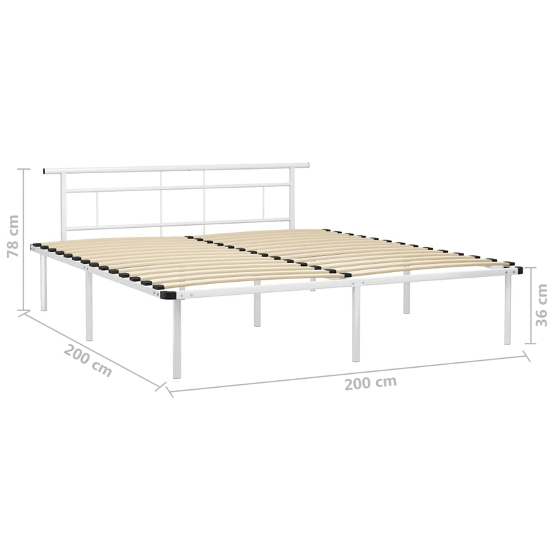 Bettgestell Weiß Metall 200x200 cm