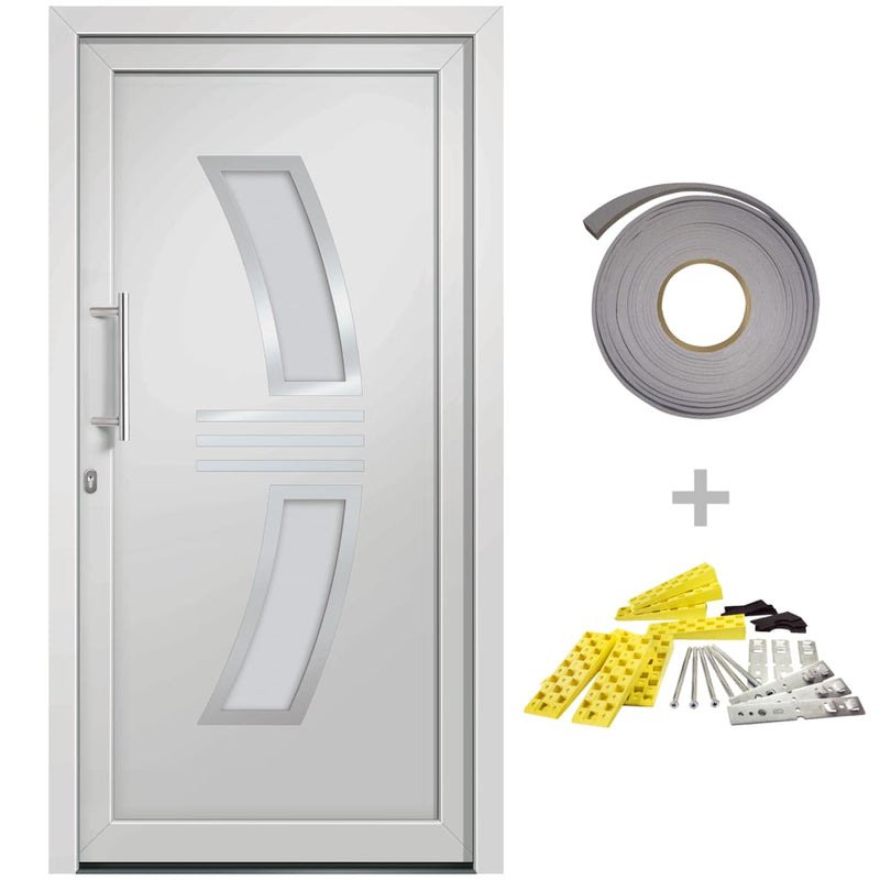 3057563 vidaXL Front Door White 108x200 cm (147140+203899)
