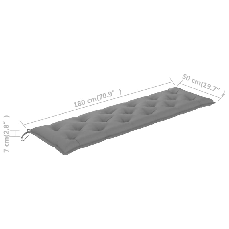 Gartenbank-Auflage Grau 180x50x7 cm Stoff