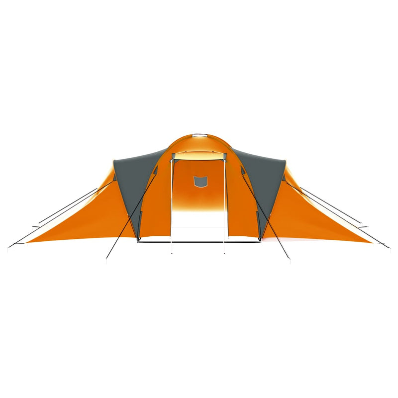 Campingzelt 9 Personen Stoff Grau und Orange
