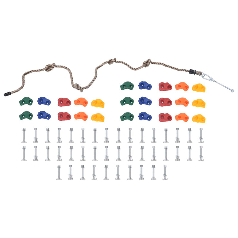 Klettersteine mit Seil 25 Stk. Mehrfarbig