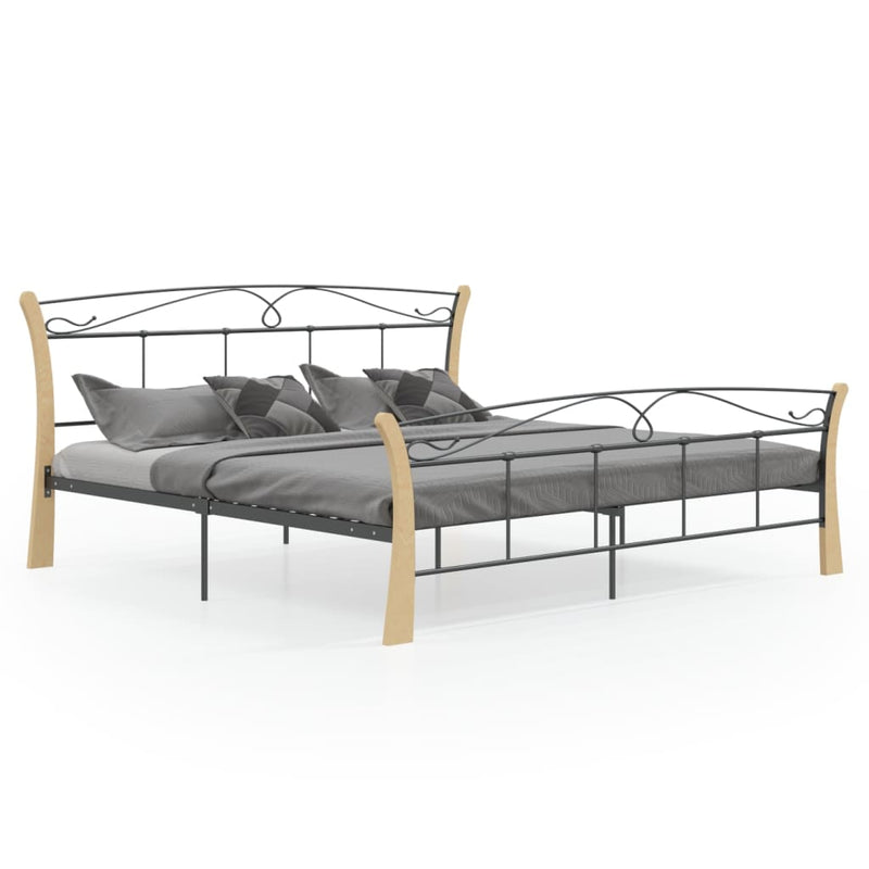 Bett Schwarz Metall 200x200 cm