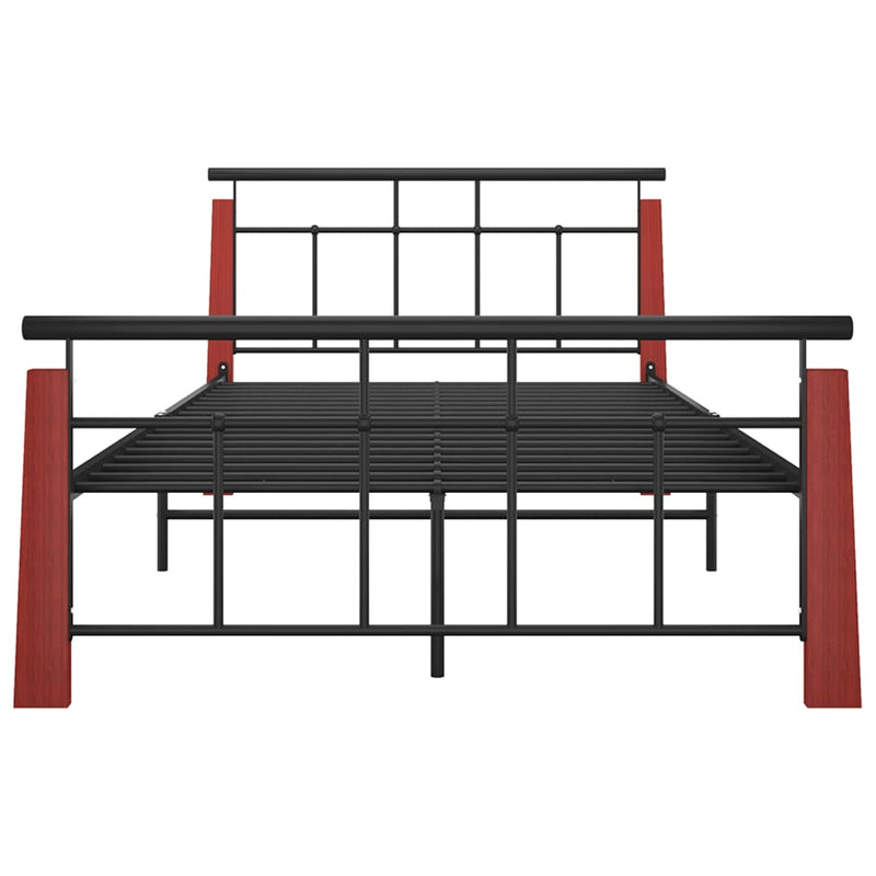 Bettgestell Metall und Massivholz Eiche 120x200 cm