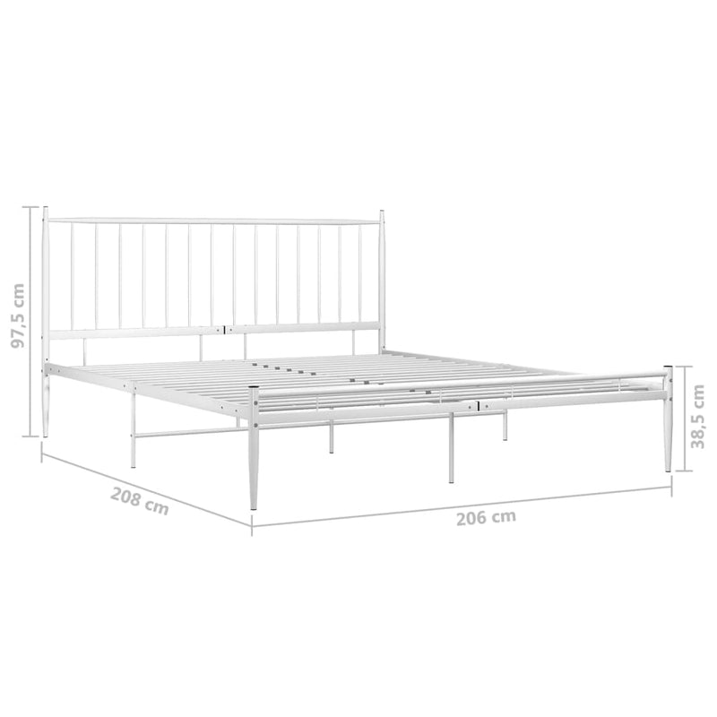 Bett Weiß Metall 200x200 cm