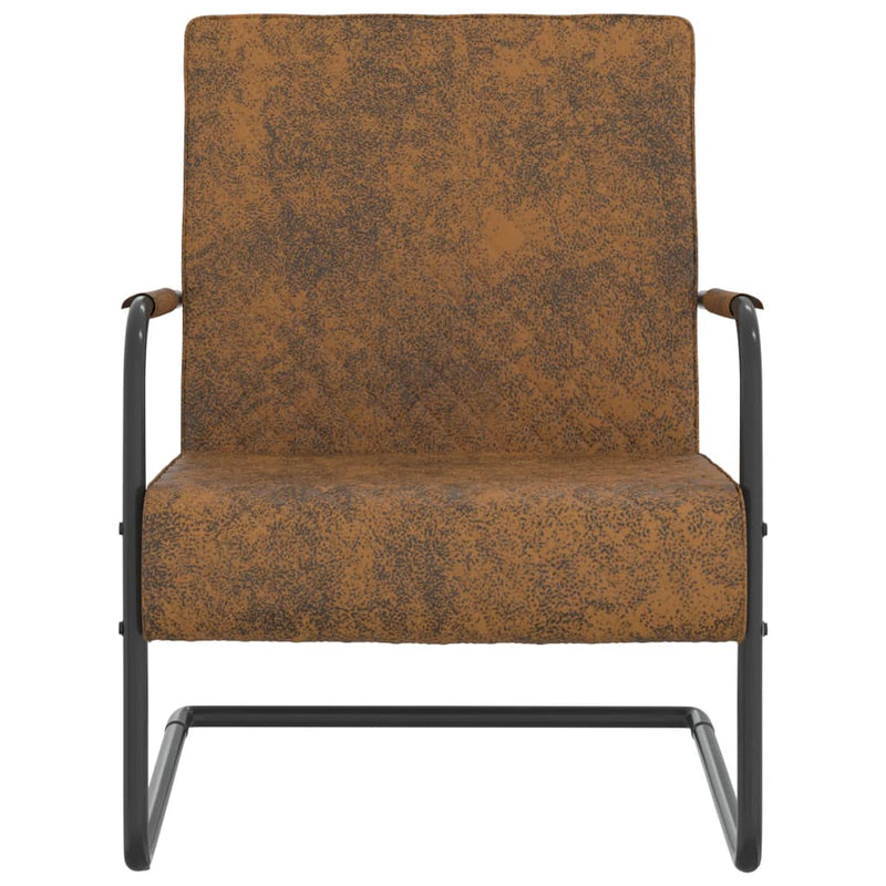 325734 vidaXL Cantilever Chair Brown Fabric