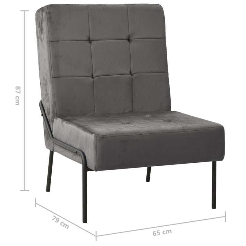 Relaxstuhl 65x79x87 cm Dunkelgrau Samt