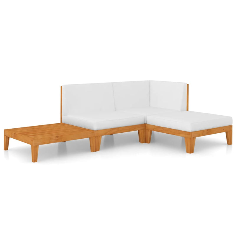 4-tlg. Garten-Lounge-Set mit Kissen Massivholz Akazie
