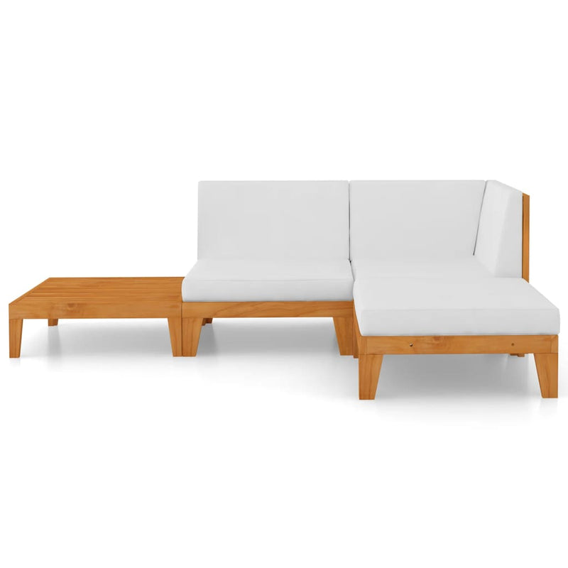 4-tlg. Garten-Lounge-Set mit Kissen Massivholz Akazie