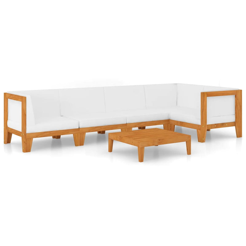 6-tlg. Garten-Lounge-Set mit Kissen Akazie Massivholz