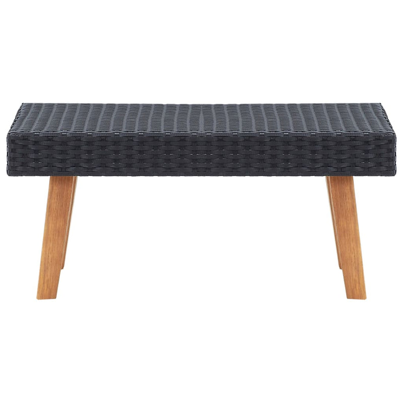 2-tlg. Garten-Lounge-Set mit Kissen Poly Rattan Schwarz
