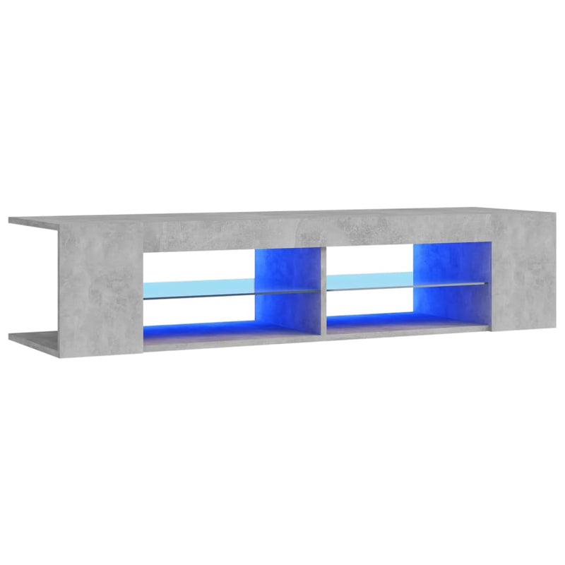 TV-Schrank mit LED-Leuchten Betongrau 135x39x30 cm