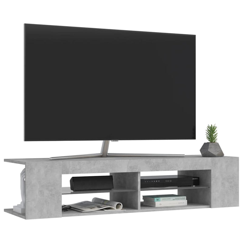 TV-Schrank mit LED-Leuchten Betongrau 135x39x30 cm