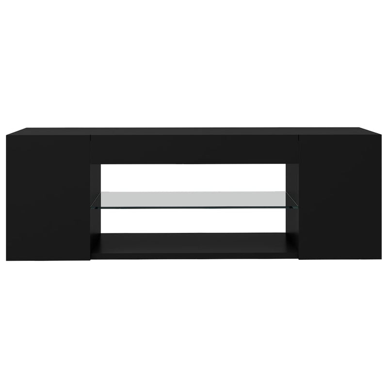 TV-Schrank mit LED-Leuchten Schwarz 90x39x30cm