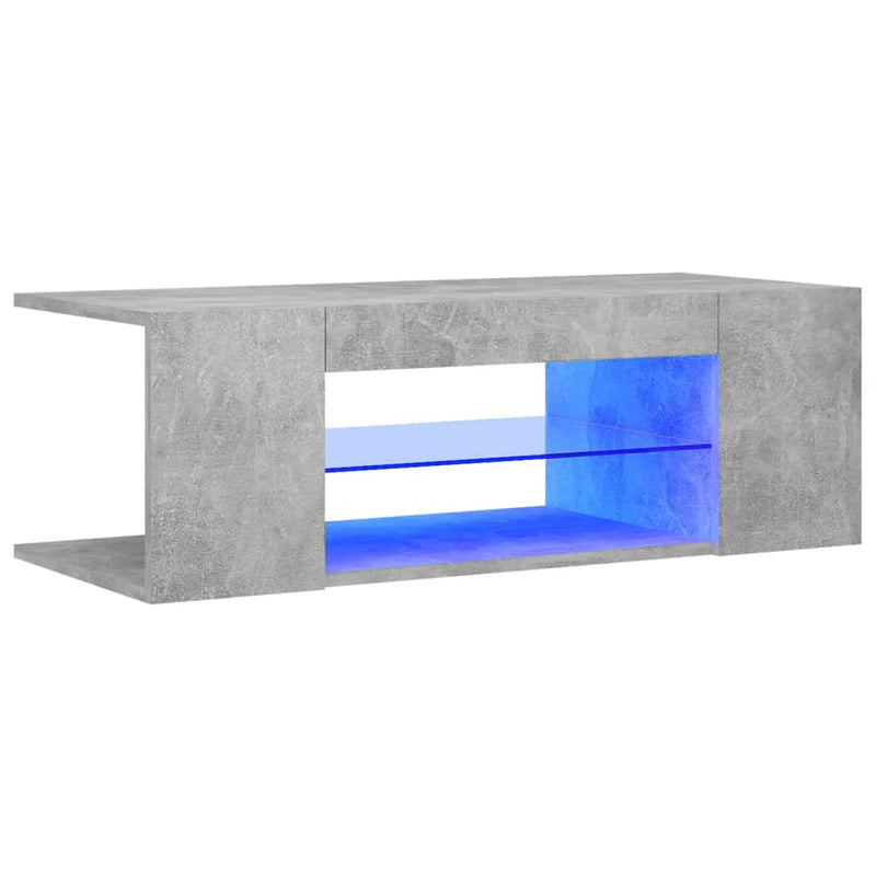 TV-Schrank mit LED-Leuchten Betongrau 90x39x30 cm