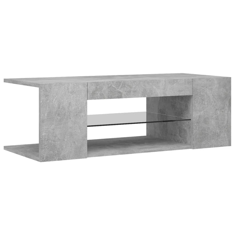 TV-Schrank mit LED-Leuchten Betongrau 90x39x30 cm