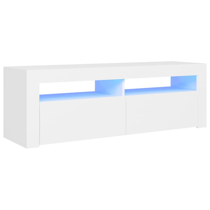 TV-Schrank mit LED-Leuchten Weiß 120x35x40 cm