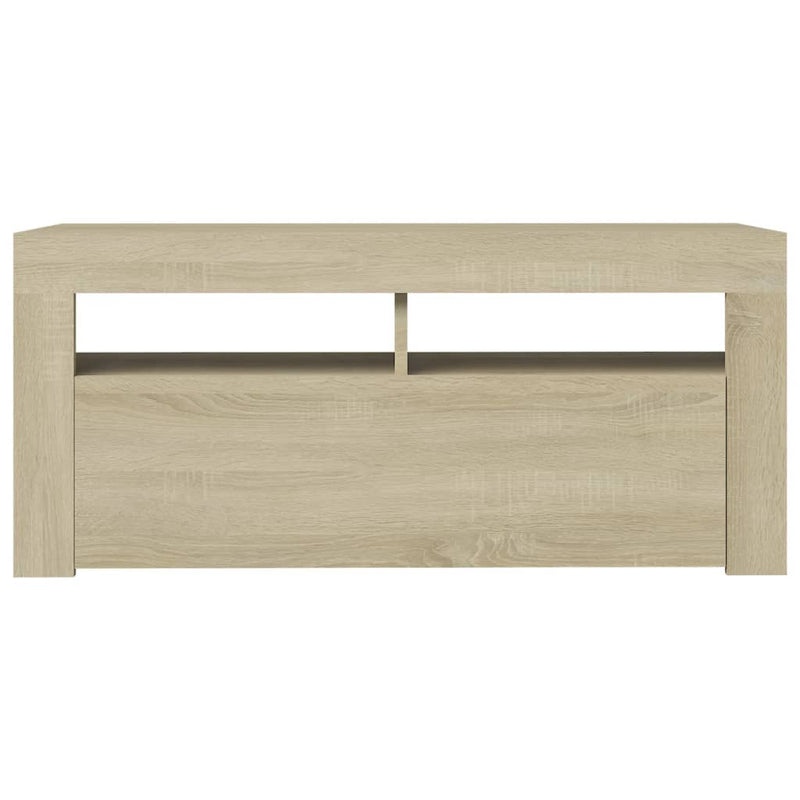 TV-Schrank mit LED-Leuchten Sonoma-Eiche 90x35x40 cm