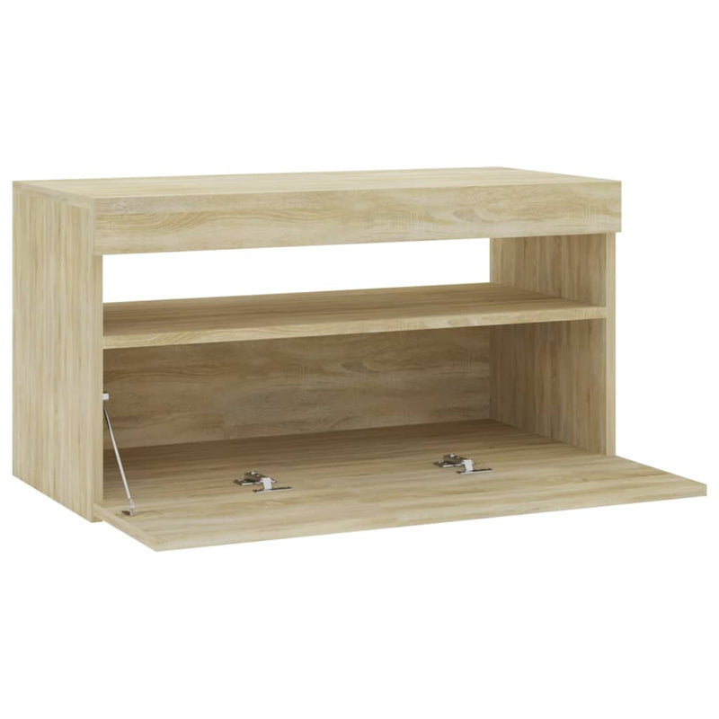 TV-Schrank mit LED-Leuchten Sonoma-Eiche 75x35x40 cm