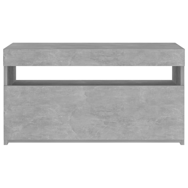 TV-Schrank mit LED-Leuchten Betongrau 75x35x40 cm