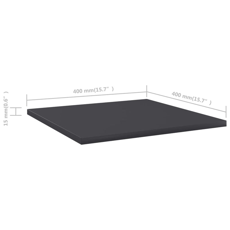 Bücherregal-Bretter 8 Stk. Grau 40x40x1,5 cm Spanplatte