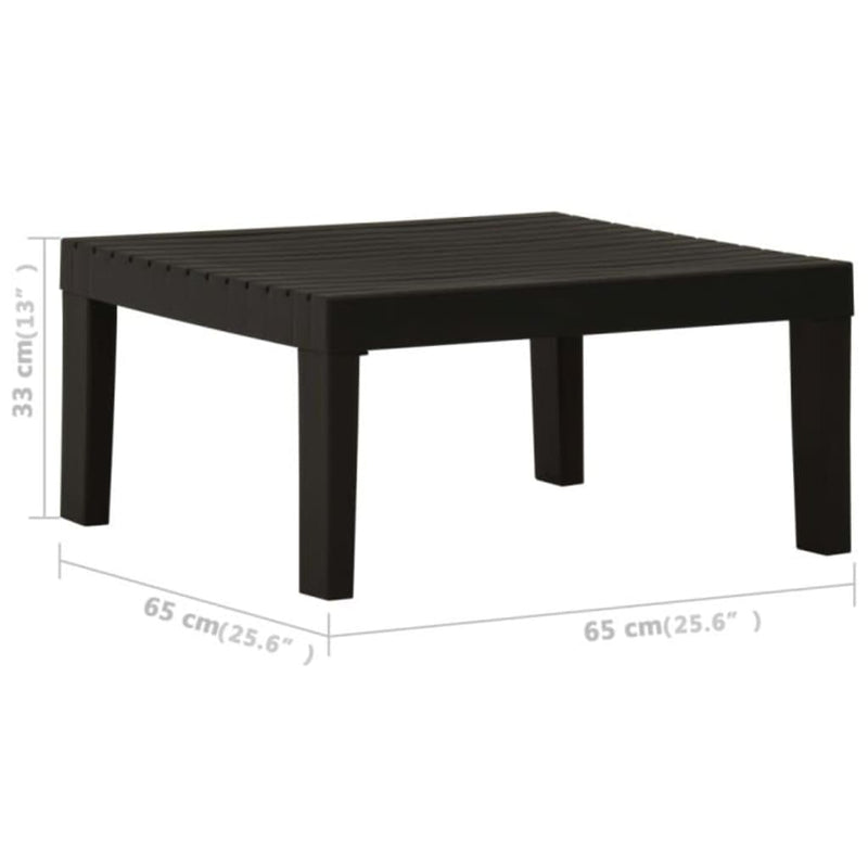 4-tlg. Garten-Lounge-Set mit Kissen Kunststoff Grau