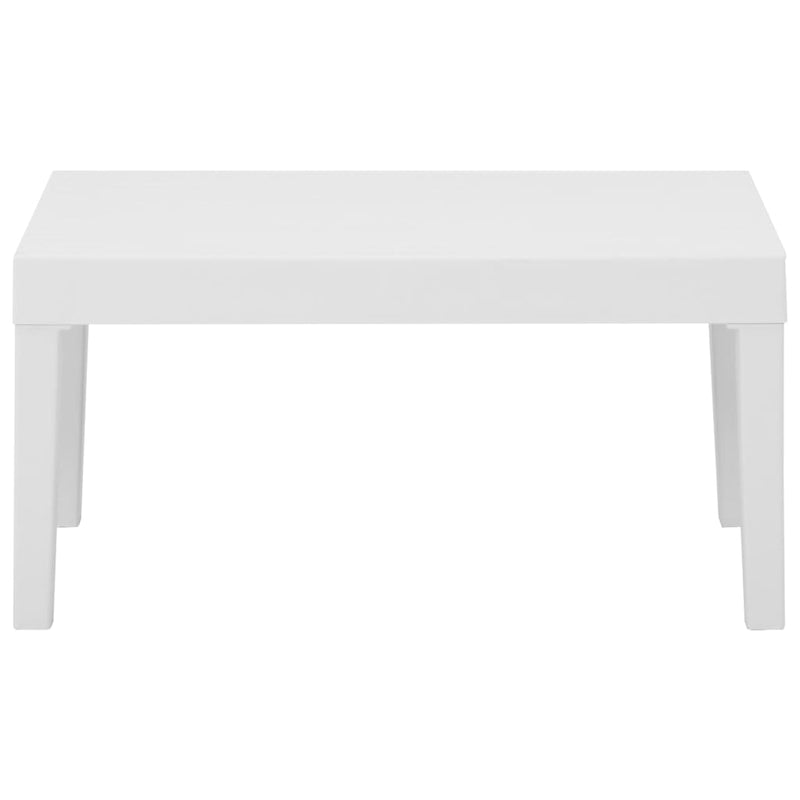 4-tlg. Garten-Lounge-Set mit Auflagen Kunststoff Weiß