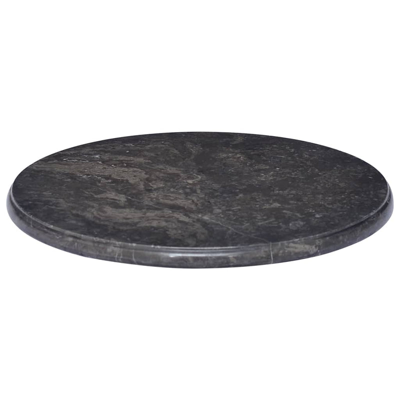 Tischplatte Schwarz Ø50x2,5 cm Marmor