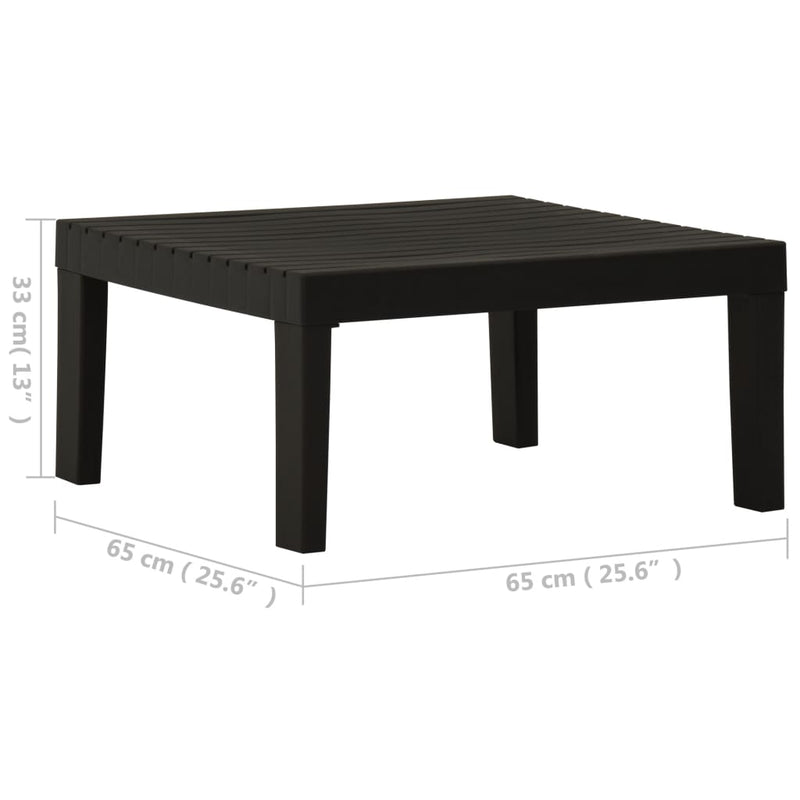 2-tlg. Garten-Lounge-Set mit Auflagen Kunststoff Grau