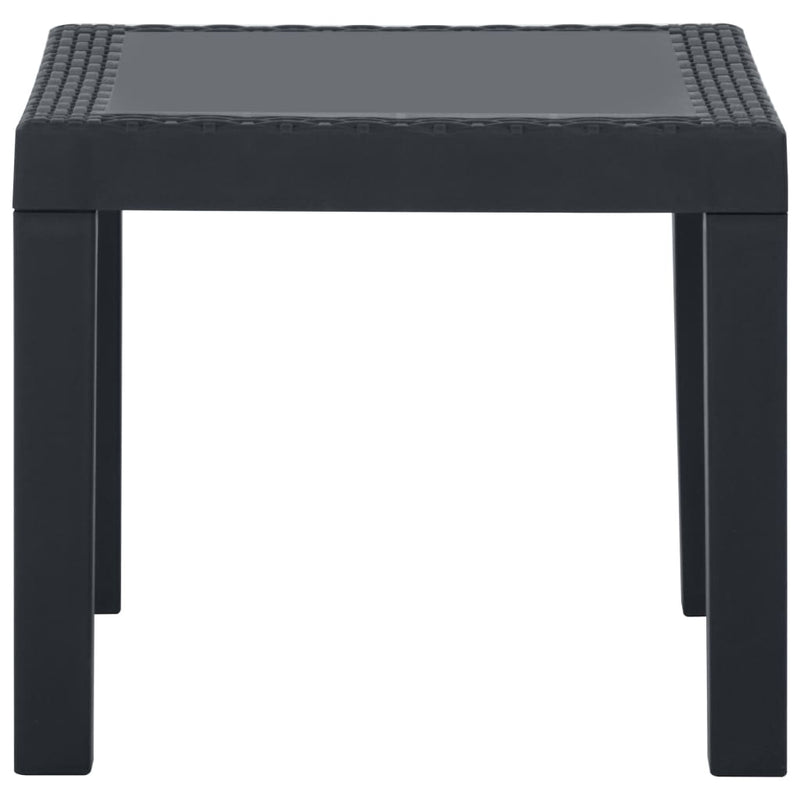 3-tlg. Garten-Lounge-Set mit Auflagen Kunststoff Grau