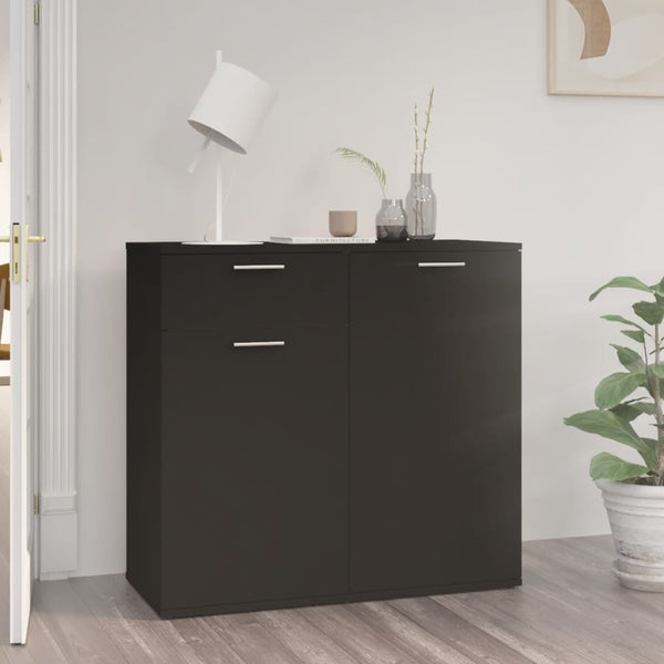 Sideboard Schwarz 80x36x75 cm Holzwerkstoff