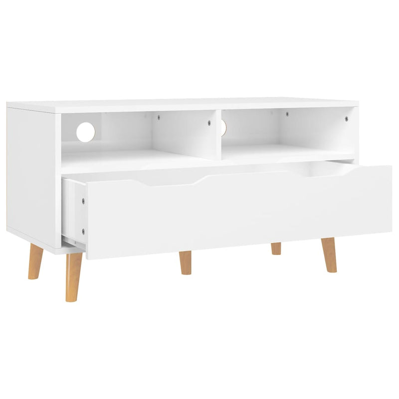 TV-Schrank Hochglanz-Weiß 90x40x48,5 cm Holzwerkstoff