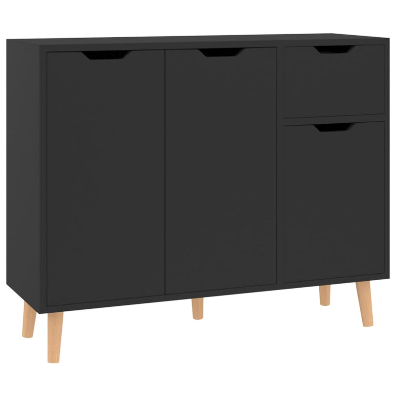 Sideboard Hochglanz-Schwarz 90x30x72 cm Holzwerkstoff