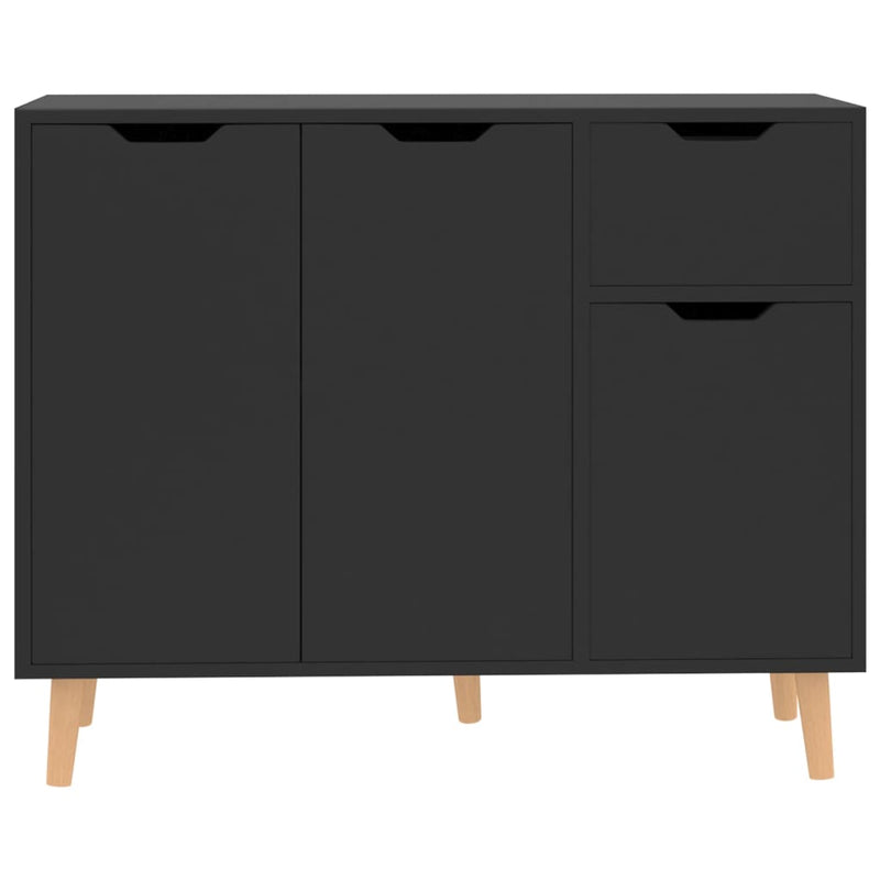 Sideboard Hochglanz-Schwarz 90x30x72 cm Holzwerkstoff