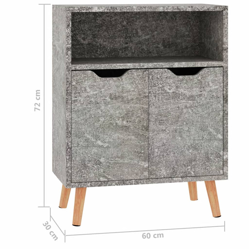 Sideboard Betongrau 60x30x72 cm Spanplatte