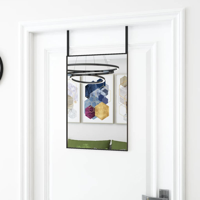 Türspiegel Schwarz 40x60 cm Glas und Aluminium