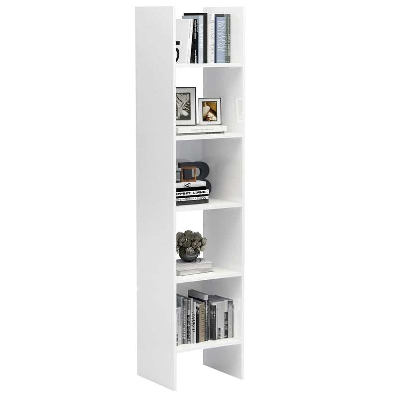 Bücherregal Hochglanz-Weiß 40x35x180 cm Holzwerkstoff
