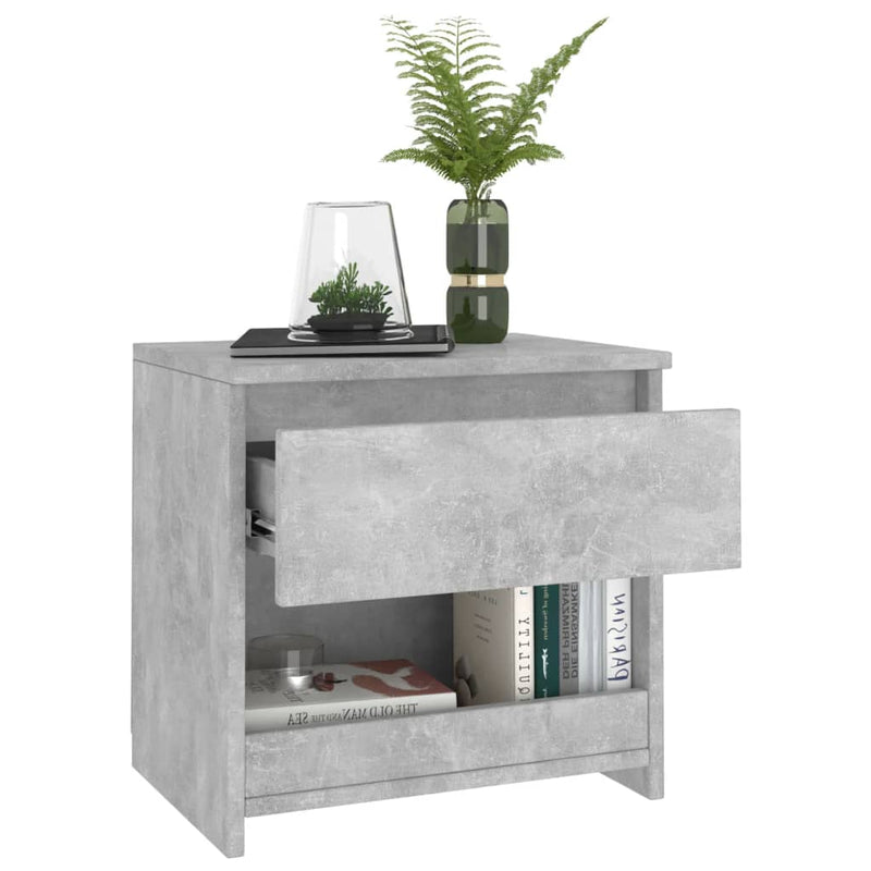 Nachttisch Betongrau 40x30x39 cm Spanplatte