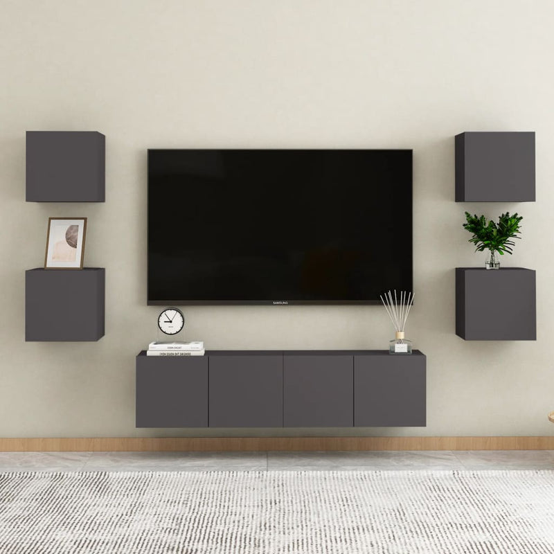 TV-Wandschrank Grau 30,5x30x30 cm