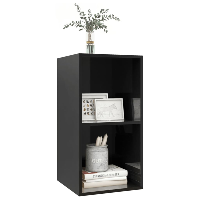 TV-Wandschrank Hochglanz-Schwarz 37x37x72 cm Holzwerkstoff