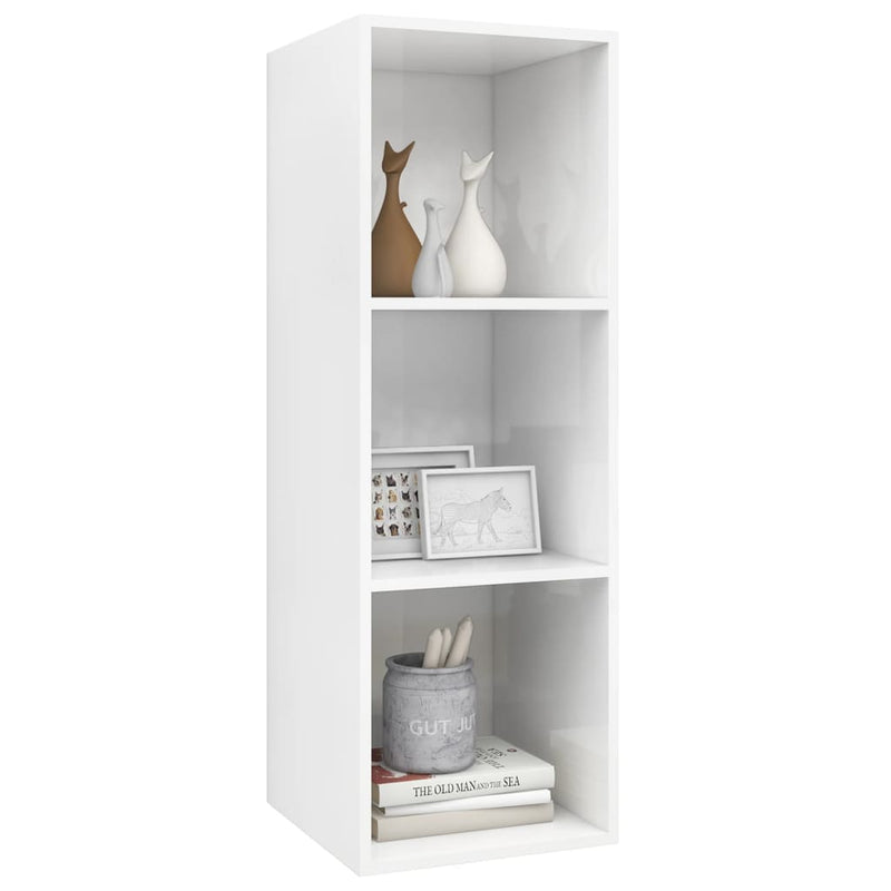 TV-Wandschrank Hochglanz-Weiß 37x37x107 cm Holzwerkstoff