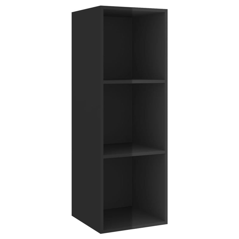 TV-Wandschrank Hochglanz-Schwarz 37x37x107 cm Holzwerkstoff