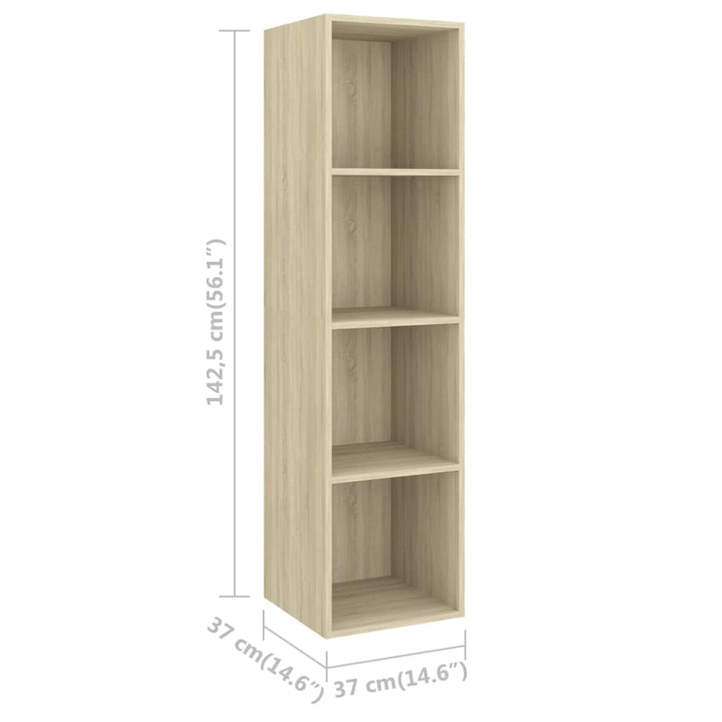 TV-Wandschrank Sonoma-Eiche 37x37x142,5 cm Holzwerkstoff