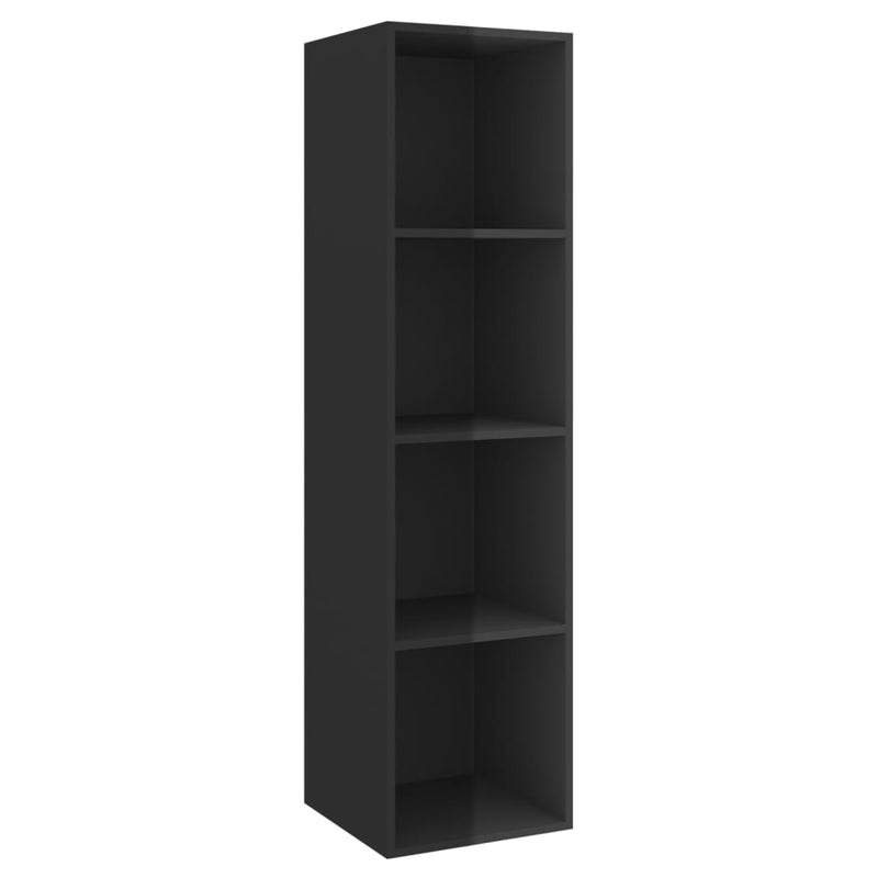 TV-Wandschrank Hochglanz-Schwarz 37x37x142,5 cm Holzwerkstoff