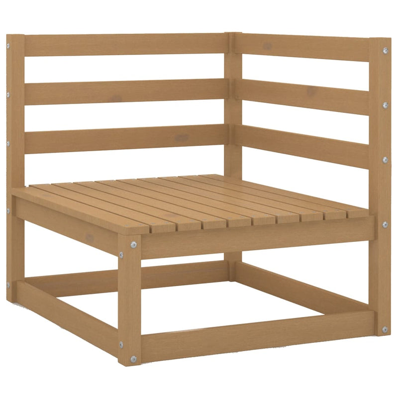 2-tlg. Garten-Lounge-Set mit Kissen Honigbraun Massivholz Kiefer