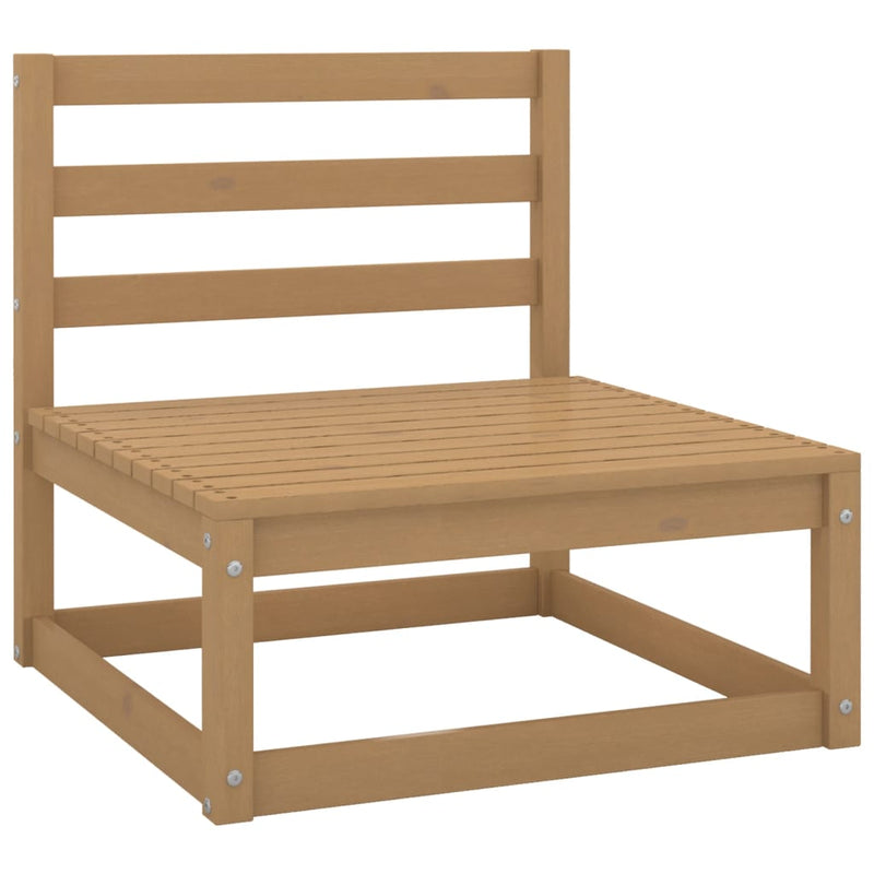 2-tlg. Garten-Lounge-Set mit Kissen Honigbraun Massivholz Kiefer