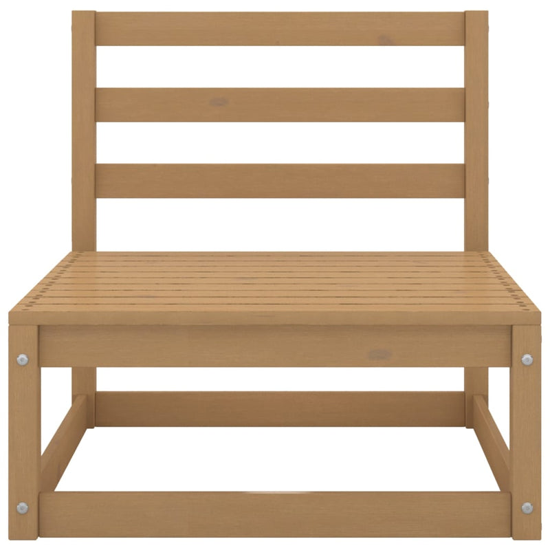 2-tlg. Garten-Lounge-Set mit Kissen Honigbraun Massivholz Kiefer