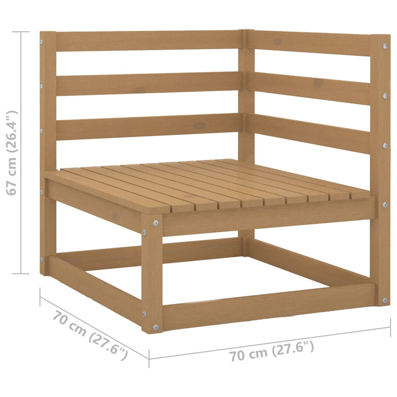 2-tlg. Garten-Lounge-Set mit Kissen Honigbraun Massivholz Kiefer