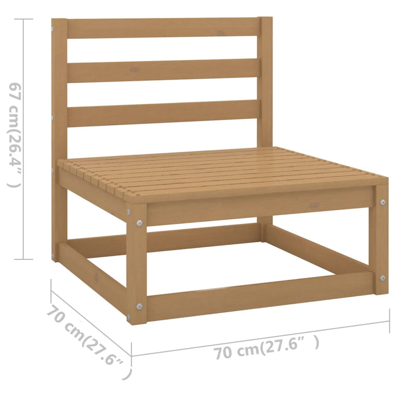 2-tlg. Garten-Lounge-Set mit Kissen Honigbraun Massivholz Kiefer
