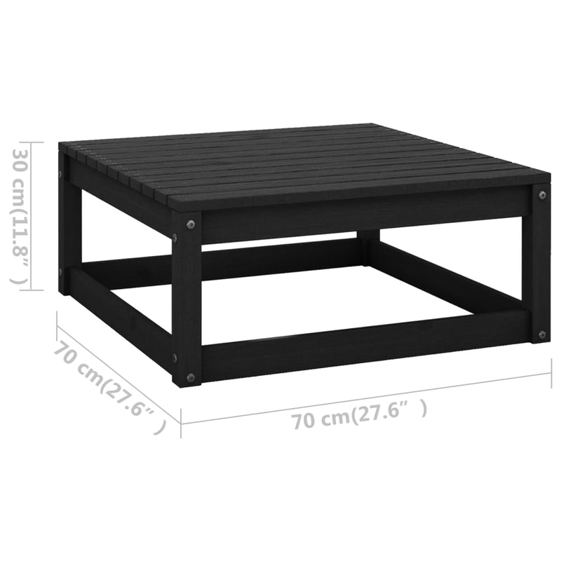 2-tlg. Garten-Lounge-Set mit Kissen Schwarz Massivholz Kiefer
