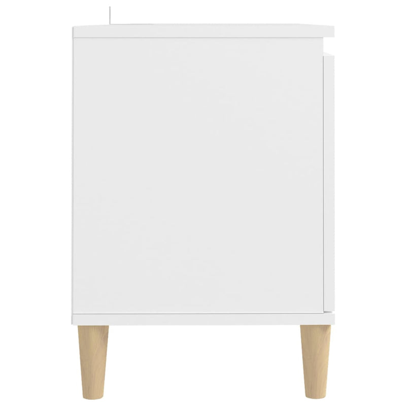 TV-Schrank mit Massivholz-Beinen Weiß 103,5x30x50 cm